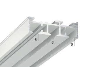 Flächenvorhang-Schiene, 3-läufig Aluminium