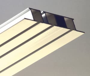 Einbau-Vorhangschiene für ALUFA, 3-läufig